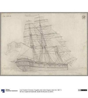 Fregatte unter vollen Segeln