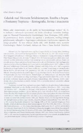 Gdańsk nad Morzem Śródziemnym. Rzeźba z brązu z Fontanny Neptuna - ikonografia, forma i znaczenie