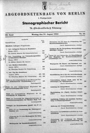 Nr. 16 (76), 2. Juli 1953