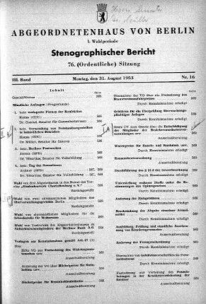 Nr. 16 (76), 2. Juli 1953
