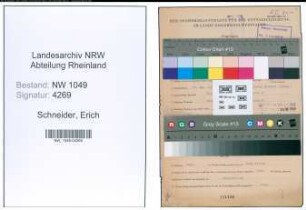 Entnazifizierung Erich Schneider , geb. 23.05.1913 (Kaufmaennischer Angestellter)