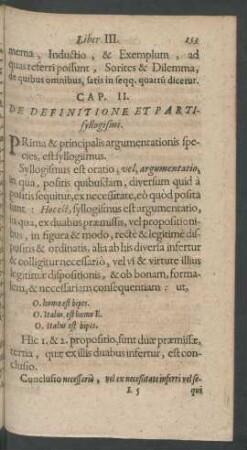 Cap. II. De Definitione Et Parti syllogismi.