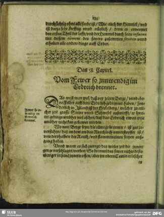 Das 58. Capitel. Vom Fewer so innwendig im Erdreich brennet