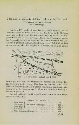 Über einen neuen Aufschluß im Gipskeuper bei Feuerbach