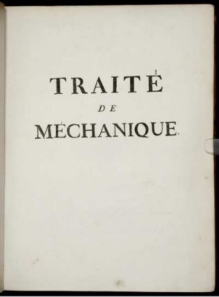 Traité De Méchanique
