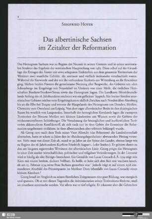 Das albertinische Sachsen im Zeitalter der Reformation