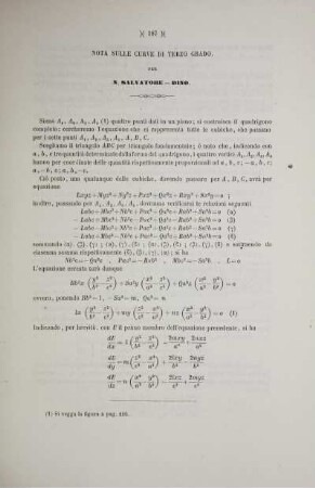 Nota sulle curve di terzo grado.