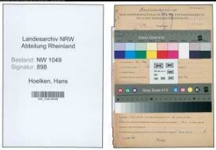 Entnazifizierung Hans Hoelken , geb. 18.05.1899 (Betriebspruefer)