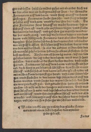 Wie ein junckfraw/ gewaltig des glücks/ Fortunatum mit einem seckel begabet ...