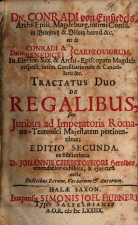 Tractatus duo de regalibus