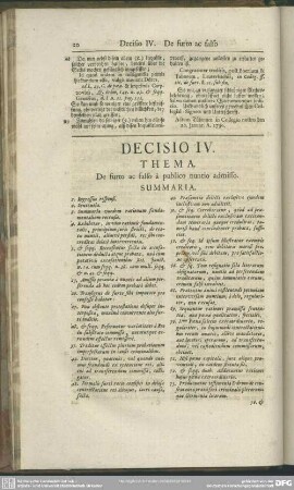 Decisio IV. De furto ac falso a publico nuntio admisso