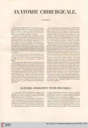 Anatomie d’isolement inter-organique