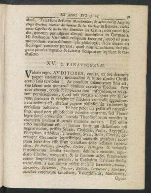 XV. 2. Fanaticorum