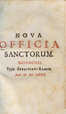 Nova officia sanctorum