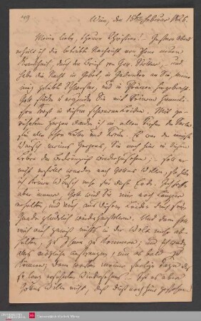Meine liebe, theure Christine! - Gestern Abend erhielt ich die betrübte ... , 15.02.1825. - Benediktinerabtei St. Bonifaz in München und Andechs