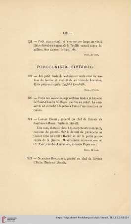 Porcelaines Diverses (Nr. 322 - 326)