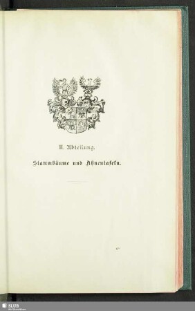 II. Abteilung. Stammbäume und Ahnentafeln