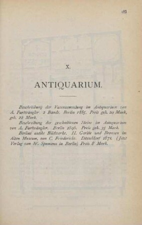 X. Antiquarium