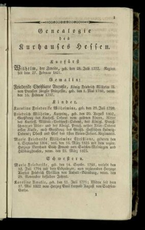 Genealogie des Kurhauses Hessen