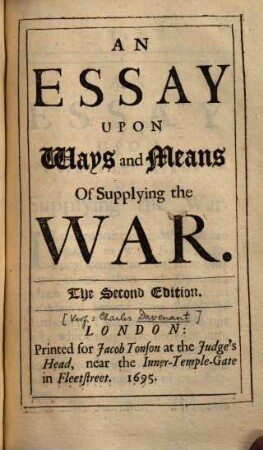 An Essay upon Ways and Means Of Supplying the War