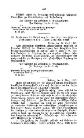 Verfahren bei Erhebung der den einzelnen höheren Lehranstalten bewilligten Staatszuschüssen : [D. Höhere Lehranstalten]