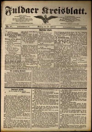Ausgabe vom Montag, den 20. Februar 1905.