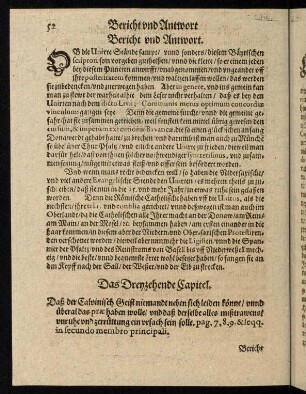 52-74, 13. Capitel: Daß der Calvinisch Geist niemandt neben sich leiden könne...