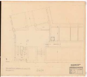 Reichsluftfahrtministerium, Berlin (Vorgängerbauten): ehemaliges Kriegsministerium: Umbau Gebäudeteil Leipziger Straße 5-6: Treppe Grundrisse 1:50