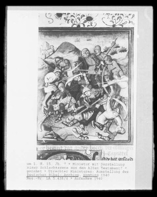 Miniatur mit Darstellung einer Schlachtszene aus dem Alten Testament?