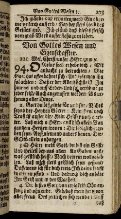 Von Gottes Wesen und Eigenschafften.