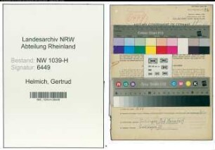 Entnazifizierung Gertrud Helmich , geb. 10.05.1895 (Lehrerin)