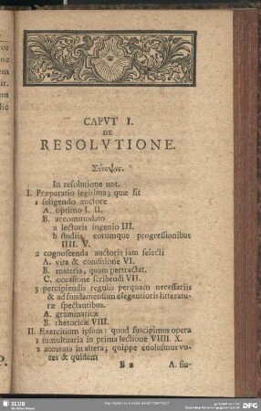 Caput I. De Resolutione