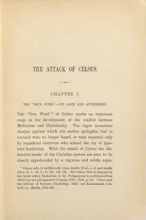 The apology of Origen in reply to Celsus : A chapter in the history of apologetics