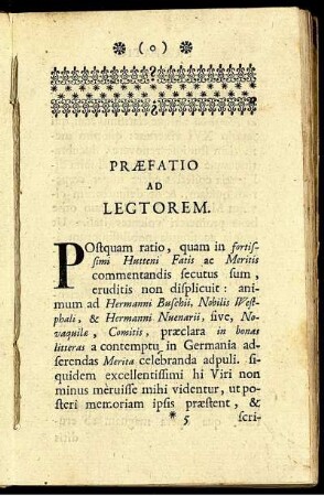 Præfatio Ad Lectorem.