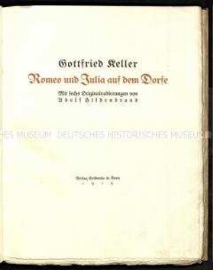 Ezählung von Gottfried Keller. 1919