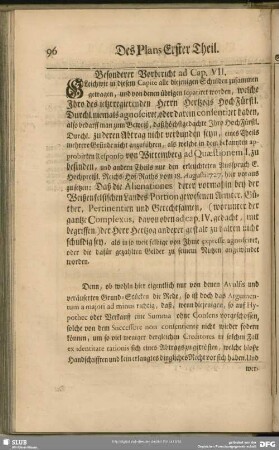 Besonderer Vorbericht ad Cap. VII.