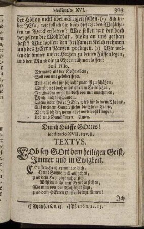 Durch Hülffe Gottes! Meditatio XVII.