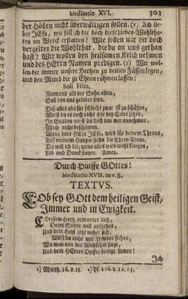 Durch Hülffe Gottes! Meditatio XVII.