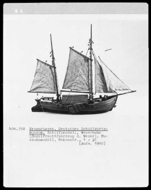 Weserhahn (Segelfrachtfahrzeug der Weser), Museumsmodell