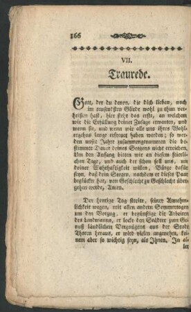 VII. Traurede