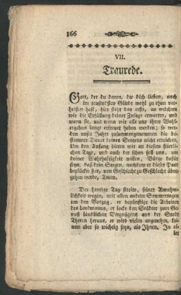 VII. Traurede