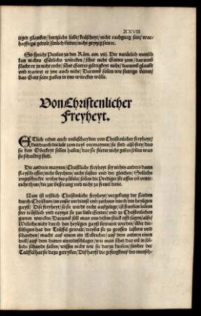 Von Christenlicher Freyheyt.