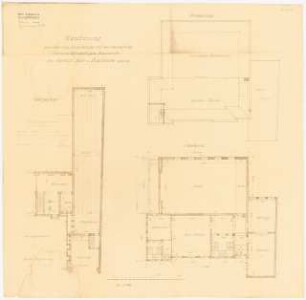 Siedlung Haeselerstraße, Berlin-Charlottenburg: Block 10, Königin-Elisabeth-Straße/Haeselerstraße, Saalbau: Grundriss KG, 1.OG, DG 1:100