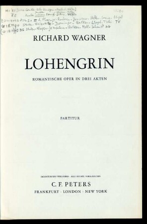 Lohengrin : Romantische Oper in drei Akten