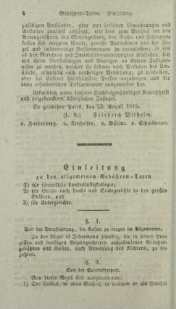 Einleitung zu den allgemeinen Gebühren-Taxen ...
