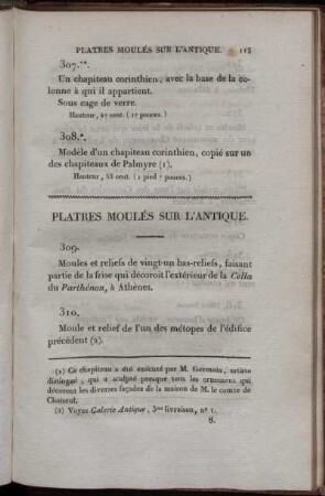 Platres Moulés sur L'Antique