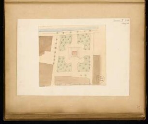 Gefallenendenkmal, Stendal Monatskonkurrenz März 1875: Lageplan; Maßstabsleiste