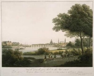 Blick auf Dresden mit dem Japanischen Palais, Radierung, 1810