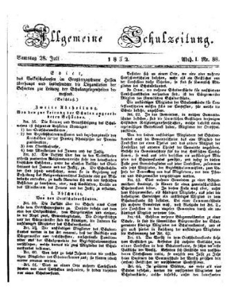Edict, das Volksschulwesen im Großherzogthume Hessen überhaupt und insbesondere die Organisation der Behörden zur Leitung der Schulangelegenheiten betreffend : (Beschluß.)