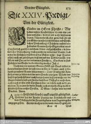 Die XXIV. Predigt, Von der Gütigkeit : XXIV. Predigt, Von der Gütigkeit